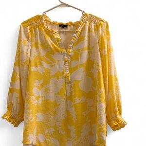 Talbots Sunny Yellow Floral Blouse